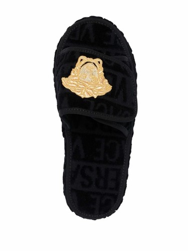595 $ Designer Versace Damen-Hausschuhe schwarz Medusakopfmotiv Hausschuhe Pantoletten - Bild 4 von 4