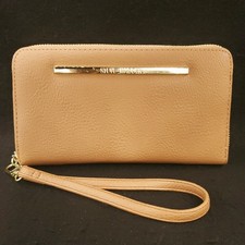 Steve Madden Tan Inside Zip Around Wristlet Wallet Dual Interior