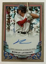 Roman Anthony 2024 Bowman Sterling  Prospect Auto On Card Boston Red Sox