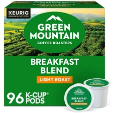 Green Mountain Breakfast Blend Light Roast K-Cups – 96 Pods