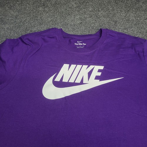 Nike Shirt Mens Extra Large Purple White Futura Logo Sportswear Cotton Tee XL - Picture 2 of 10