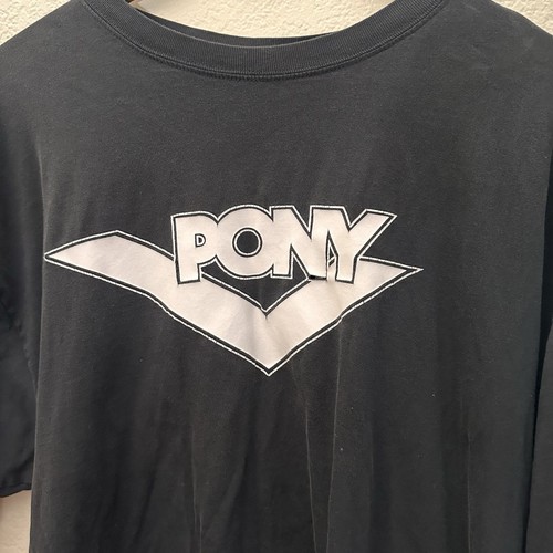 Vintage PONY Logo T-Shirt Men’s XXL Black Peru Made 90s Y2K Streetwear Rare - Picture 2 of 7