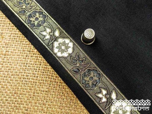 Indian Asian Rose Flower Multicolour Metallic Gold ethnic Jacquard Ribbon MA1933 - Picture 35 of 36