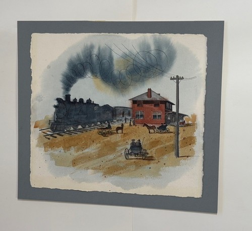 Painting Colorado Landscape Steamboat Springs Depot Train Railroad E. Winchelf - Picture 8 of 12