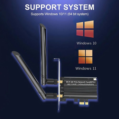New PCI-E WiFi Gaming Adapter Desktop PC for Intel PCIe Wifi Card Bluetooth5.2 - Photo 10/20
