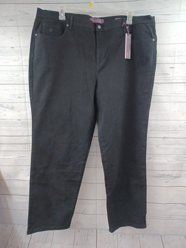 Gloria Vanderbilt New Amanda Original Slimming Jeans Black Denim Gr. 22W Neu mit Etikett