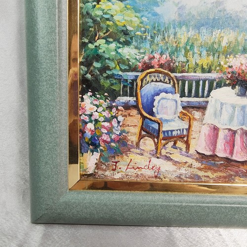 Vintage Impressionist Oil Painting On Canvas Cottage Garden Signed Framed - Picture 13 of 22