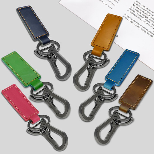 Key Chain Genuine Leather Car Keychain Universal Key Fob Keychain D-ring Key ... - Picture 6 of 6