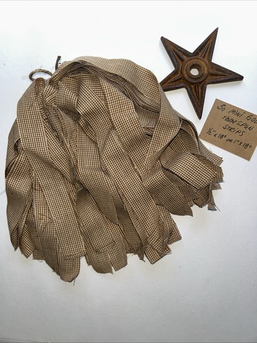 50 MINI GOLD CHECK Homespun Strips 1/2"x18" or 1"x18" YOU CHOOSE - Picture 1 of 2