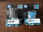 HP 02 Black & Cyan Ink Cartridges Lot OEM Genuine Sealed Expired Printer Supply