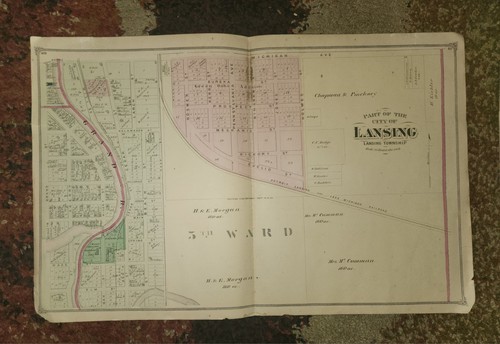 Original 1874 Lansing Michigan Plat Karten ~ insgesamt (9) - Bild 6 von 17