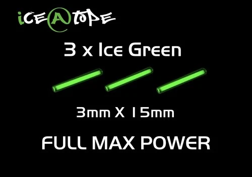 Isotope Isotopes 3 X ICE GREEN Fishing ICEATOPE 3mm X 15mm FULL MAX POWER Carp