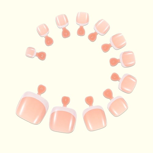 120 PIEZAS Puntas de uñas de los pies a presión rosa desnudo 1 fl oz (paquete de 120), - Imagen 5 de 7