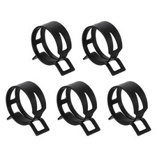 5pcs Spring Band Type Hose Clamps 30mm Silicone Vacuum Pipe Clip, Black