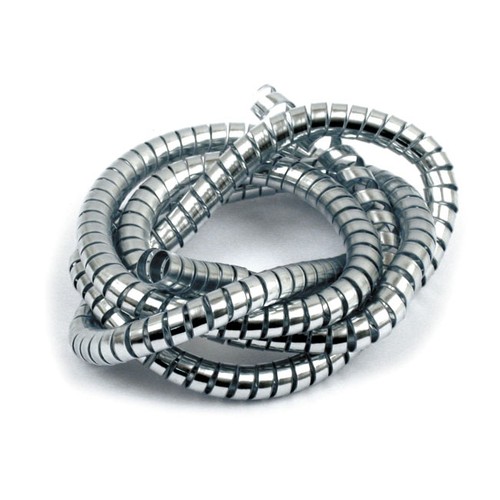 Cable espiral cromado envolvente alambre ordenado 10 mm motocicleta/triciclo 1,5 m de largo - Imagen 2 de 2