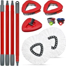 Spin Mop Handle,Mop Replace Heads,Brush and Base Compatible with O Cedar Easywri