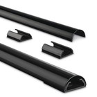 Hama Aluminium Cable Grommets Semi-Circular, 110 X 3,3 X 1,8 cm, Black