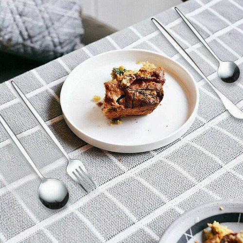 Juegos de cubiertos de acero inoxidable vajilla comedor cocina tenedor cucharas kit pulido - Imagen 3 de 49
