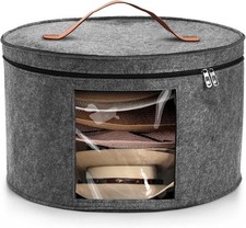 Hat Box Travel Hat Storage Box Foldable Space-saving Hats Boxes Organizer Grey