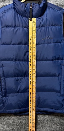 NWT Eddie Bauer Men's Down Puffer Vest Down 550 Blue, Size Small - 第 10/10 張圖片