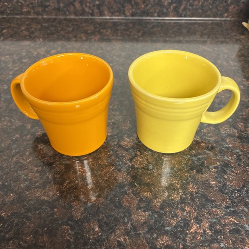Set Of 2 TAPERED MUG Yellow Orange FIESTA WARE 15 OZ new Combine Shipping - Picture 1 of 4