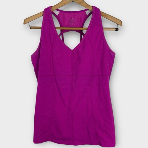 Athleta XL Tall Equator Sleeveless Tank Top Built In Bra Hot Pink Strappy