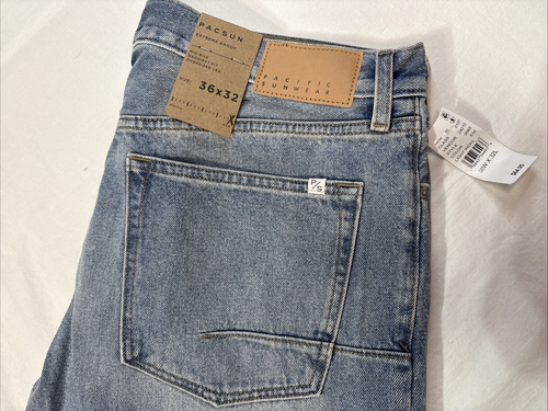 PacSun *NWT* Baggy Jeans Men's 36x32 Blue Light Wash Denim Y2K 90s Style. - Picture 4 of 15