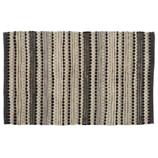 Crossroads Black 38 In. X 24 In. Woven Cotten Rag Rug Door Mat