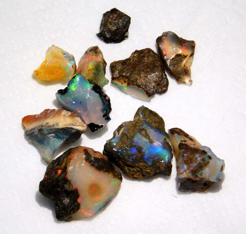 24.35 Ct Natural Ethiopian Jumbo Welo Fire Opal Rough Specimen Gemstone mix Lot - Imagen 7 de 7