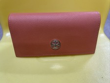 Tory Burch eyeglass case with magnetic closure Leather Orange