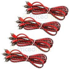 4 Pack DS18 6 Ft 2 Channel Shielded Twisted Interconnect RCA Audio Amp RCA6FT