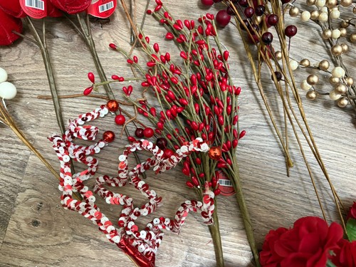 Großes Set 50 Weihnachten Blumen Plektren Karo Jute Band - Bild 9 von 13