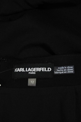 Karl Lagerfeld Womens Faux Leather Lace Trim Pleated Pencil Skirt Black Size 12 - Bild 7 von 7
