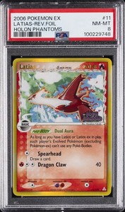 2006 POKEMON EX HOLON PHANTOMS #11 LATIAS-REVERSE FOIL PSA 8