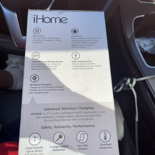 iHome Power Valet Pro 2-in-1 Wireless Charger Alarm Clock-New Open Box - 第 4/4 張圖片