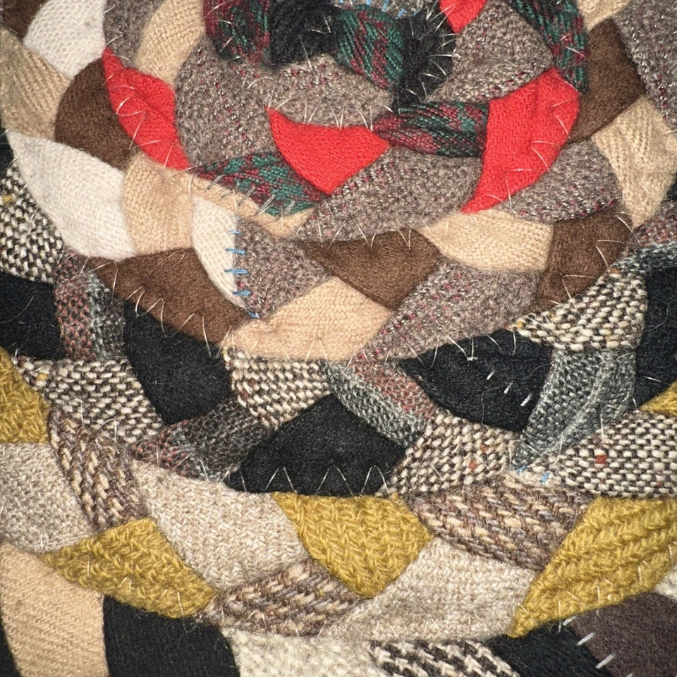 Antique Round 14” Braided Table Mat Shaker Amish Folk Art Handmade #102 - Image 4 of 4