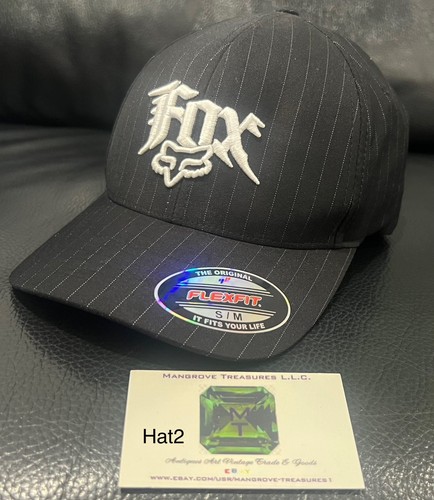 Fox Fitted Hat Black S/M Lightweight Embroidered Vented Holes 6 Panel Flexfit - Picture 24 of 24