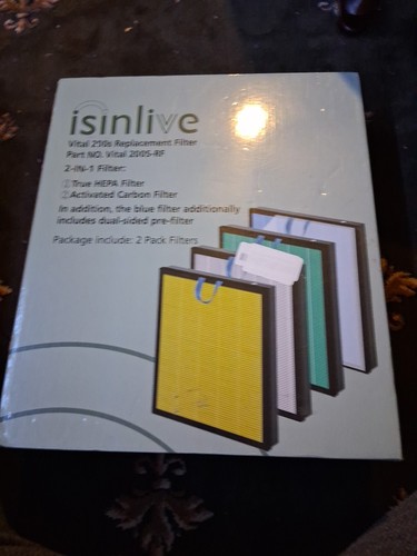 ISINLIVE Vital 200S-RF Vital Replacement True HEPA+Activated Carbon Filter 2Pk - Picture 2 of 8