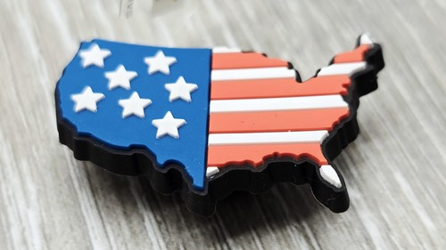 20pc Wholesale Lot CROCS Jibbitz USA Flag Map Crocs Shoe Charm 1.25 x 0.75 - Picture 5 of 7