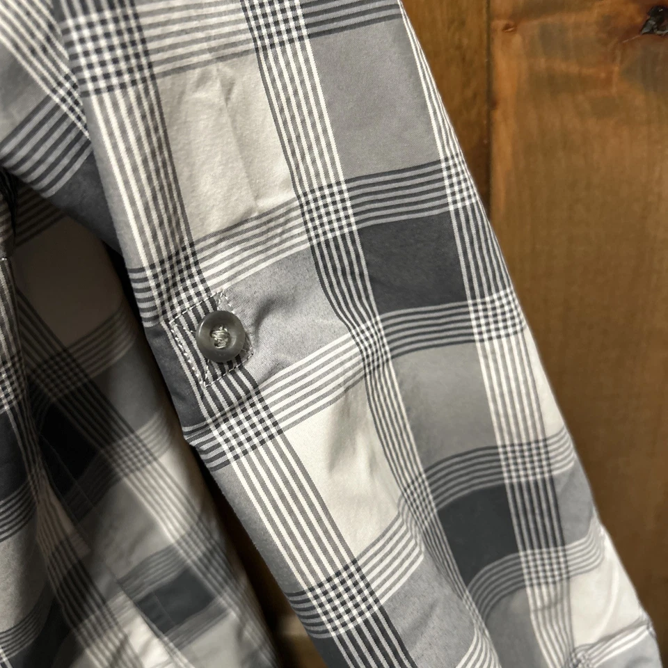 Camisa guía EDDIE BAUER a cuadros manga larga secado rápido gris manga enrollable 2XL Foto 4 de 4