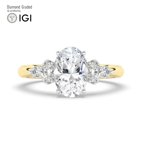 Oval Solitaire Labgrown Diamond Engagement Ring 14k Yellow Gold 2.50 Ct