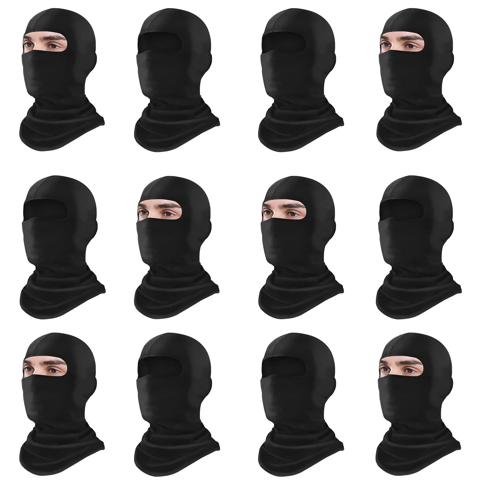 12 Pack Balaclava Face Mask, Summer Cooling Neck Gaiter, UV Protector Motorcy...