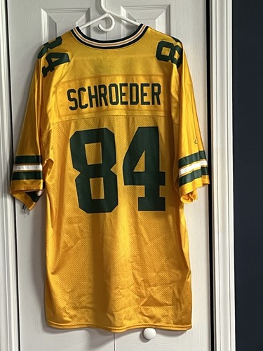 VTG Rare Reebok Green Bay Packers #84 Bill Schroeder Gold Jersey XL NFL Football - Picture 1 of 14