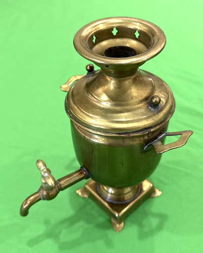 Antique RUSSIAN Brass Samovar- Teapot  7 Inch Tall   C.1910 - Picture 1 of 5