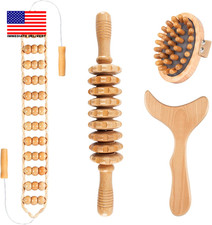 Wood Therapy Massage Tools, 4 in 1 Lymphatic Drainage Massager Body Sculpting To