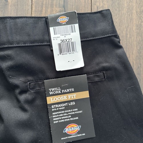 Dickies Twill Arbeitshose Loose Fit gerades Bein 36x27 schwarz Neu mit Etikett - Bild 4 von 4