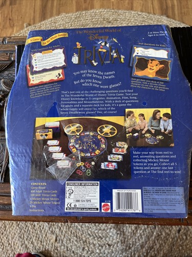 Jeu The Wonderful World of Disney Trivia - édition 1997, jeu familial complet - Photo 2/2