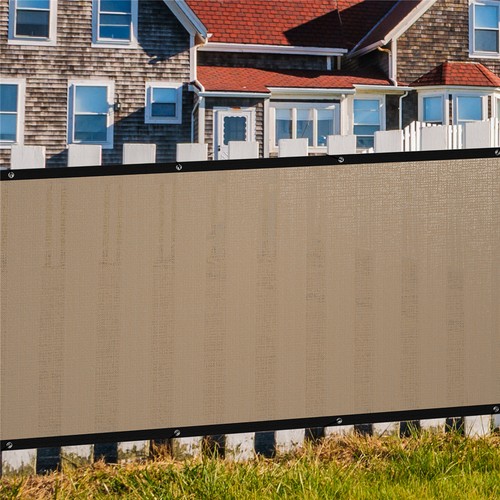 3/4/5/6/8 ft Privacy Fence Screen Windscreen Garden Yard Mesh Shade Cover Beige - Picture 40 of 59