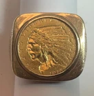 1915 $2.5  Quarter Eagle  Gold Coin in 14k  Size 10.5