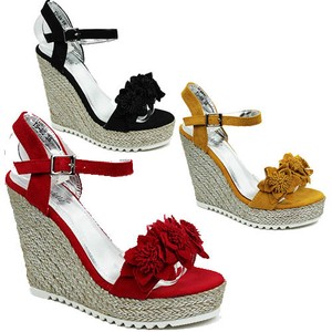 WOMENS PLATFORM WEDGE HEEL ANKLE STRAP FRILL ESPADRILLES LADIES SANDALS SIZE 3-8 WOMENS PLATFORM WEDGE HEEL ANKLE STRAP FRILL ESPADRILLES LADIES SANDALS SIZE 3-8